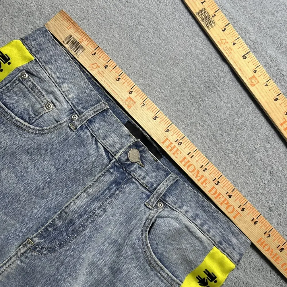 NWT Homme Femme Straight Fit Jeans Mens 34x30 Striped Colorful Designer Retro